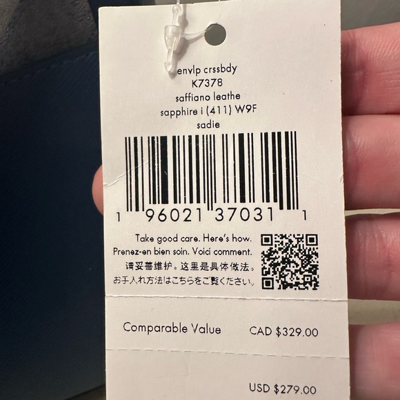 Kate Spade Sadie Envelope Blue Leather Crossbody Bag - Picture 8 of 8